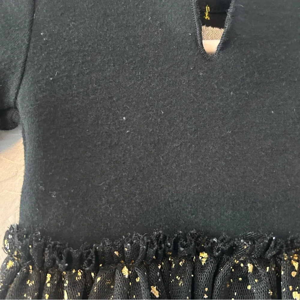 ⭐️Baby starters my first new year black and gold tutu skirted bodysuit newborn